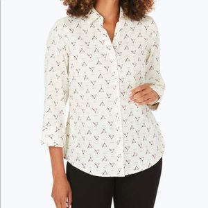 Foxcroft Women’s Martini Time Wrinkle Resistant Blouse Cocktail Happy Hour 10